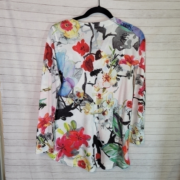 Soft Surroundings Fiore Floral V Neck Lightweight Sweater, sx XS - Picture 7 of 12
